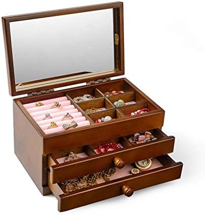 Lipengtaohome קופסאות תכשיטים קופסאות תכשיטים מארגן שרשרת טבעת מארגן ארון תכשיטים מארגן תכשיטים