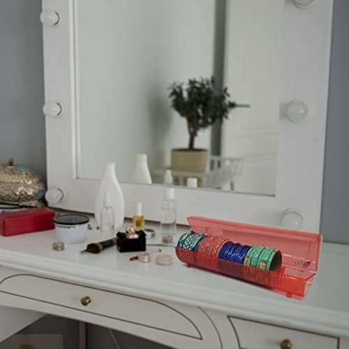 רייאל פלסטיק קופסת צמיד גליל עם 5 מחיצות לאישה Chudi Set Storage מארגן תכשיטים תיבת אחסון תכשיטים לצמיד