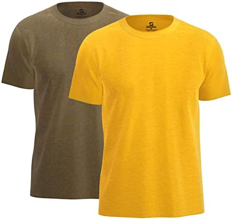 חולצות טי מוצקים של שוהל לגברים - צוואר צוות כותנה טהור, רב -תפוס