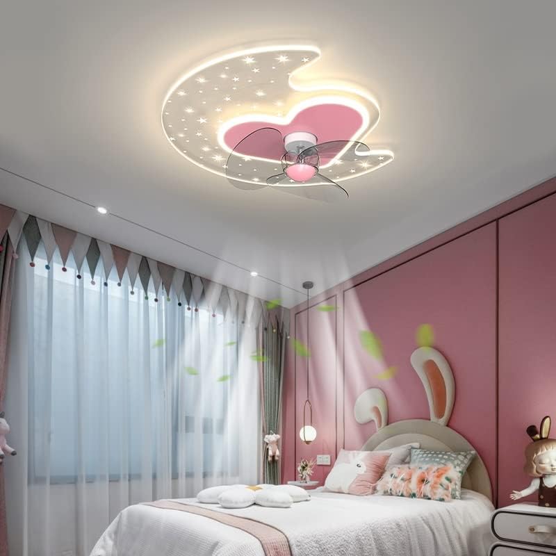 SCDCWW מאווררי תקרת LED מודרניים סלון חדר סעודה מנורת מאוורר חדר שינה מנורת מאוורר חדר ילדים עם שלט רחוק
