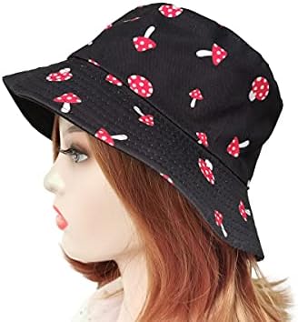 Xingzou Unisex הדפס צד כפול ללבוש כובע דלי הפיך