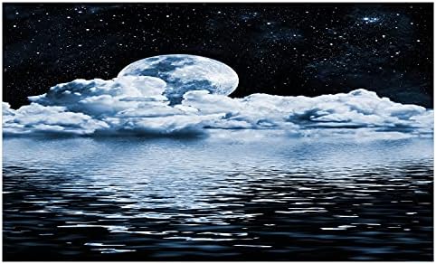 מחזיק מברשת שיניים קרמיקה של אמבסון ירח, הגדרת ירח מעל עננים השתקפויות מים מככבות הדפס תמונה אוניברסין, דקורטיבי
