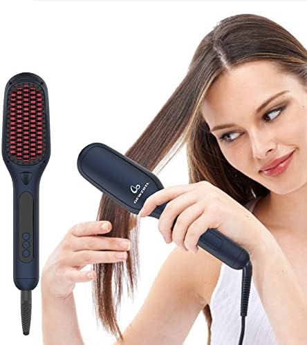 מברשת מחליק שיער עם 180-450 ℉ טמפרטורה, מסרק יישור למתנות ליום האמהות, כלי שיער מחומם מברשת שיער קצר