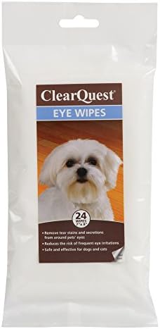מגבוני עיניים קלירקווסט-מגבונים קלים לשימוש המסירים בעדינות כתמי דמעות והפרשות מסביב לעיני כלבים וחתולים, 24 חבילות