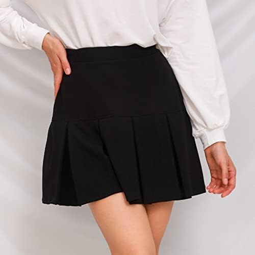 2023 חצאית קפלים בקיץ אלסטית חצאית מותניים גבוהה חצאית מוצקה חצאית נשים נערות חצאית קצרה