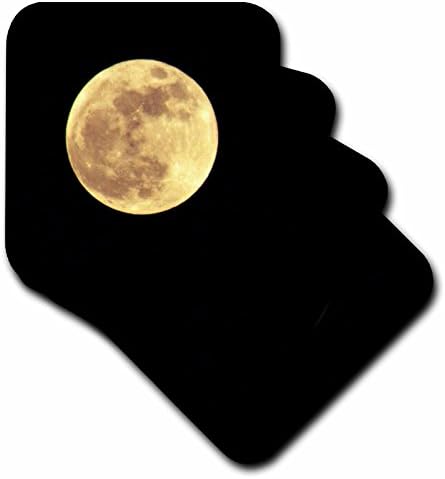 3 ורד_57179_4 ירח מלא עולה אסטרונומיה צילום קרמיקה אריח תחתיות, סט של 8