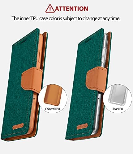 ארנק בד עבור אייפון 12/12 פרו 6.1 מקרה, ג' ינס סגנון מקרית לעמוד להעיף כרטיס מחזיק טלפון כיסוי