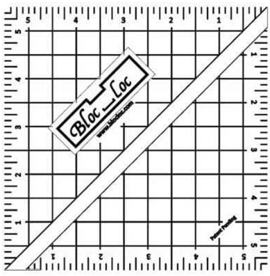 LOC LOC - חצי סרגל משולש אקרילי מרובע, 5.5 אינץ '