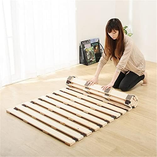 Ylyajy בסגנון יפני מיטת עץ מוצקה תומכים לוחות לוחות לטטאמי ריהוט חדר שינה גודל מלכה/מסגרת מיטת קינג
