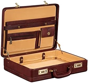 תיק מזוודות חום מעור של מונטקסו עור חום לחום לחדש לגברים.