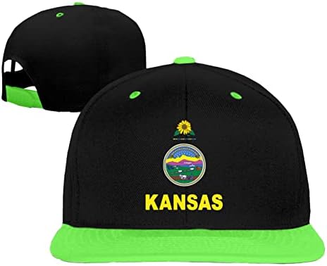 Hifenli Kansas State Flag Hip Hop Cap Running כובעי בנות כובעי בנות כובעי בייסבול