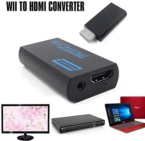 Wii to HDMI ממיר פלט וידאו מתאם שמע, עם פלט וידאו אודיו 3.5 ממ תומך בכל מצבי התצוגה של Wii,