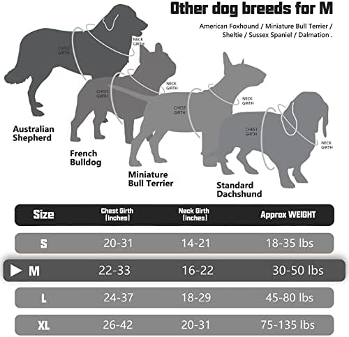 רתמת כלבים טקטית של אוורוט עם רצועת כלבים כבדה של 6 רגל וצווארון כלבים רפלקטיבי לכלבים גדולים