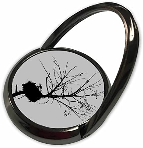 3 דריוזה שחורה של קן חסידה בעץ עם רגישות - טבעות טלפון