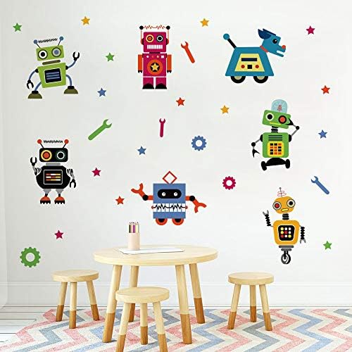 רונטו רובוטים חינוכיים מדבקות קיר אמנות קיר מדבקות קיר חדר שינה בני ילדים בכיתה