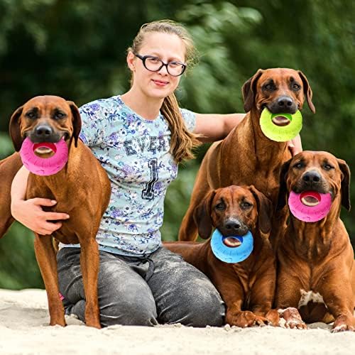 לייטי 3 חתיכות צמיג כלב ללעוס צעצוע כלב לטפל מתקן צעצוע בלתי ניתן להריסה כלב צעצוע גומי כלב צמיג צעצוע כחול