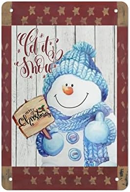 תן לזה שלג לחג המולד שלג שלג שלט זרים חורפים שלט אלומיניום מתכת שלט עץ עץ עץ קיר שלט מסיבת חג