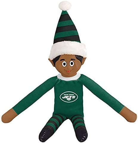 Poco Ebony NFL Bench Buddy Shelfe Elf - מהדורה מוגבלת צוות NFL צוות חג המולד - קטיף צעצוע קטיפה