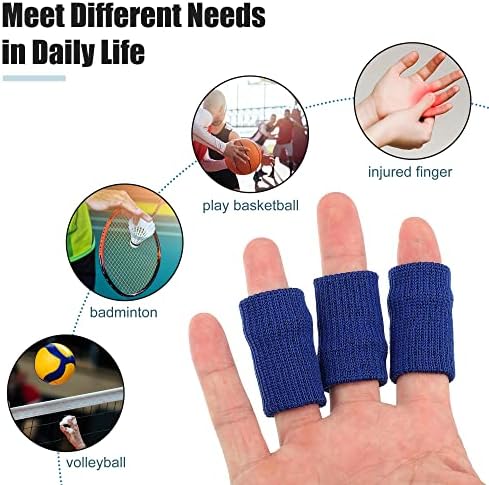 40 יחידות לנשימה אצבע שרוולים, אגודל פלטה תמיכה אלסטי דחיסת מגיני עבור מרגיע כאב דלקת הדק אצבע, כחול
