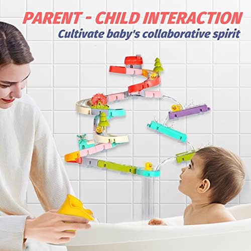 צעצועי אמבטיה לילדים בגילאי 4-8, צעצועי אמבט פעוטות מסלול מים, 62 PCS צעצועים אמבטיה לילד לגיל הרך