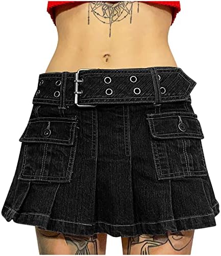 Vifucz Womens Mini Skort Goth Gothic מותניים גבוהים עם חצאיות קיץ לנשים מזדמנים