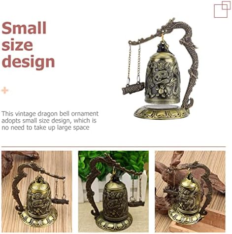 עיצוב וינטג 'של יארדווה 5 יח' סיני פנגשוי וינטג 'מלאכה לאמנות מלאכתיות דרקון פעמון בודהיסטים קישוט