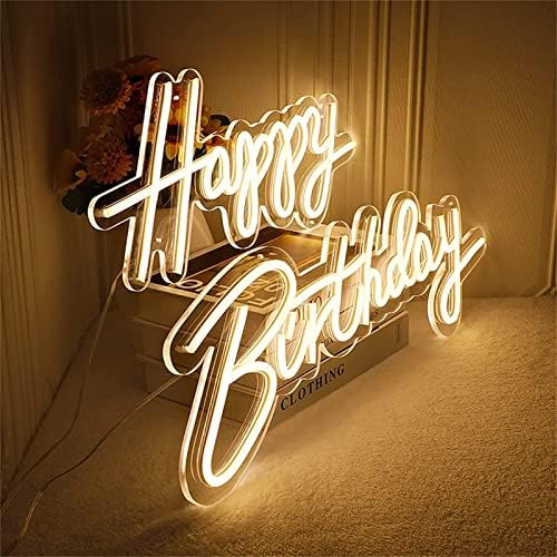DVTEL יום הולדת שמח שלט ניאון LED דוגמנות אור אור אותיות זוהרות שלט לוח אקרילי ניאון אור דקורטיבי,