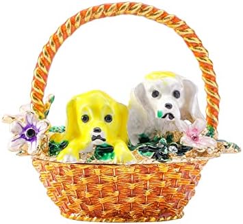 כלב צהוב ingbear in ball פסלוני תכשיט תכשיטים צירים, יום פורמוס מתנה ייחודי, קופסת תכשיטים אמייל מצופה