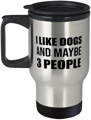 אמא כלב ספל טיול, אני אוהב כלבים ואולי 3 אנשים, ספל כסף כלב ספל נירוסטה, כוס כוס 14oz