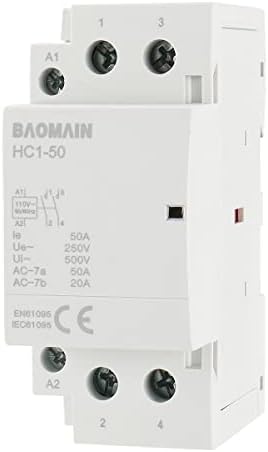 BAOMAIN משק בית AC מגע HC1-50 110V 50A 50/60Hz 2 מוט בדרך כלל בקרת מעגלים אוניברסליים פתוחים בדרך כלל