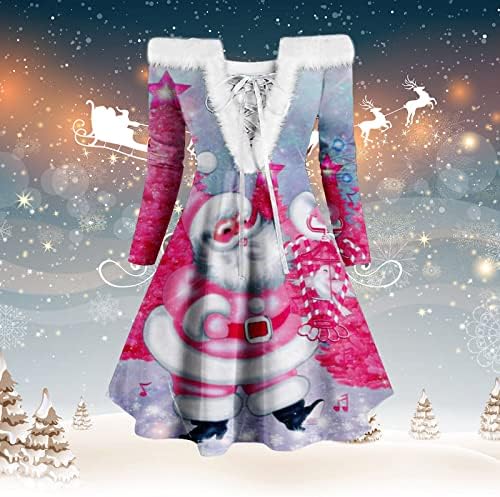 שמלות חג המולד של Wanyng לנשים שמלת צווארון מוך מזדמנים לנשים שמלת אורח חתונה