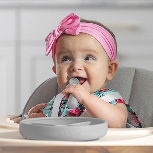 כלי דיבור קטנטנים תינוק תשמיש סט - סיליקון אימון כוס, צלחת תאום כפית חבילה לפעוטות / תינוקות ראשון מזון