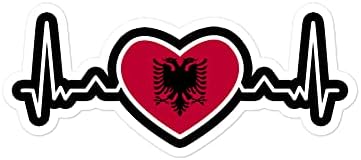 דגל אלבניה מדבקת פעימות לב דופק דופק א.ג.