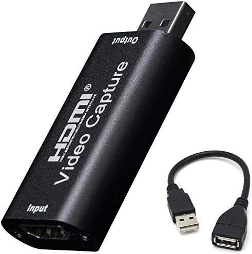 Blueaws HDMI ל- USB כרטיס לכידת וידאו 1080p לקבלת תקליט הזרמת וידאו חי באמצעות מצלמת אקשן מצלמת וידאו DSLR