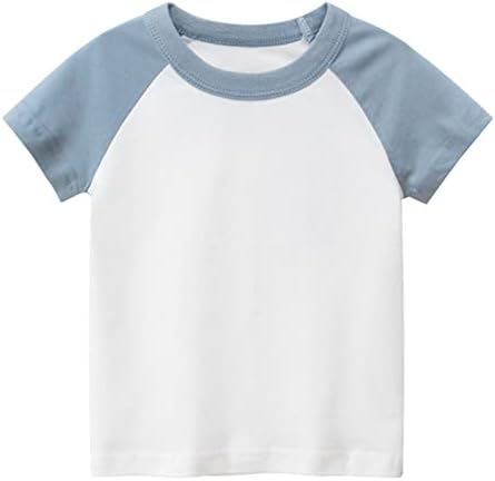 חולצה תרמית 5T בנים פעוט ילדים ילדים בנים בנות צבע בלוק שרוול קצר שרוול צווארון לבן חולצה לבנים בנים כותנה