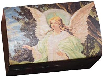 SFI Guardian Angel Angel Wood Mini Box מתנה דתית מתנה דתית Trinket Keepsake