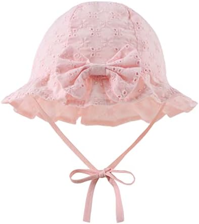 כובע שמש תינוקת עם כובע דלי תינוקות כותנה כותנה כותנה כובעי חוף לילדים לילדים לבנות 0-2 שנים