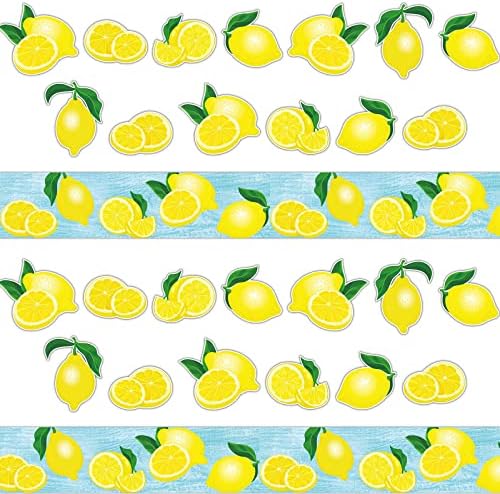 60 חתיכות לימון לוח מודעות גבול גרידת לימון בכיתה דקור לימון נייר מגזרות גרידת לימון מיני מבטאים לילדים מורה בית