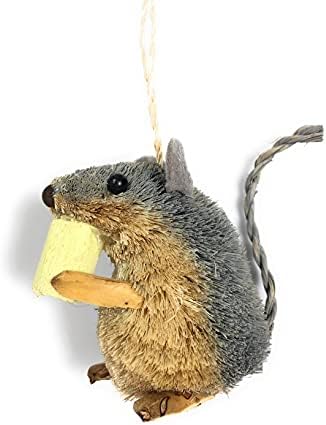 קורט אדלר בגודל 2.5 אינץ 'בורי יושב עכבר עם קישוטי חג המולד של גבינה 2 מגוונים