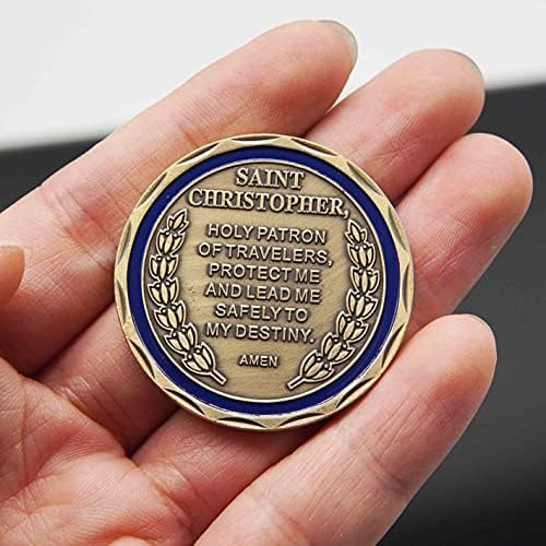מטבעות אתגר סנט כריסטופר, מדליית סנט כריסטופר לגברים, מחזיק מפתחות, מכונית, מטיילים והנהגים הגנה על קדוש