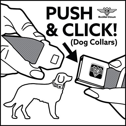 צווארון כלבי חגורת בטיחות באבזם - H3 חוזר לוגו שחור/כסף חוזר - 1.5 רוחב - מתאים לצוואר 18-32 - גדול