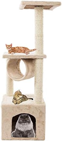 חתול עץ 36 מוצק חמוד סיסל חבל קטיפה חתול לטפס עץ חתול מגדל בז'