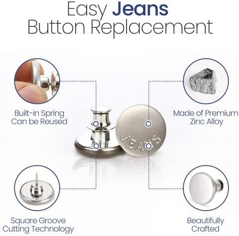8 סטי ז 'אן כפתורי סיכות-4 סגנון כפתור סיכות עבור ג' ינס, לא לתפור ז 'אן כפתורים עבור רופף ג' ינס