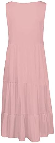 שמלות mrgiinri לנשים 2023 שרוול קיץ ללא שרוול שרוול עגול שמלת מיני שמלת בוהו רופפת קצרה קצרה קפלים.