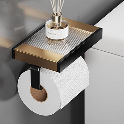מחזיק נייר טואלט ZXDSFC עם שטח מדף אלומיניום נייר מגבת קולב קולב לרקמת הרקמה למטבח אמבטיה WC