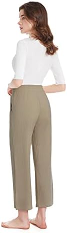 מכנסי טוופוצי נשים קפלים קפלים מכנסיים פלאצו, להירגע מכנסי טרקלין רחבים ברגל רחבה