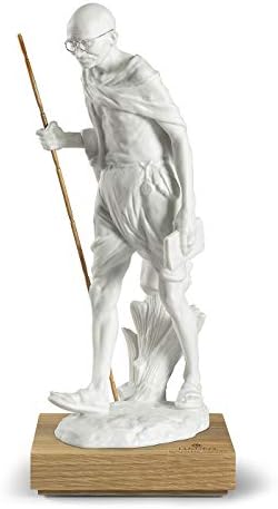 פסלון Lladró Mahatma Gandhi. יום הולדת 150 שנה. דמות גנדי חרסינה.