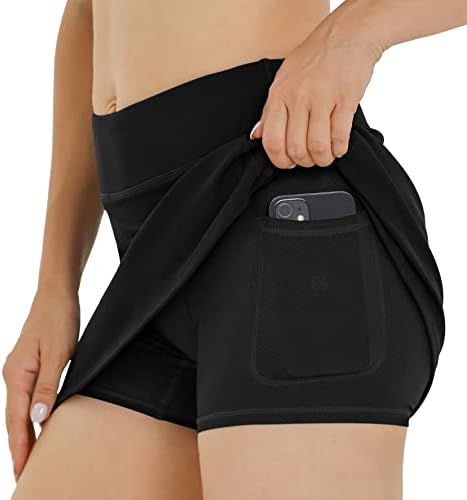 חצאית טניס של היתוגה לנשים עם חצאית גולף של מכנסיים קצרים של נשים עם כיסים גולף סקורט חצאית מיני