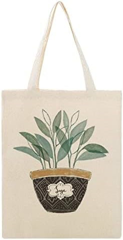 תיק קנבס של וונגביוטי תיק צמחים ירוקים 2 תיק כתף לתיקי קניות מכולת לשימוש חוף חוף תיקי טיול ארוחות