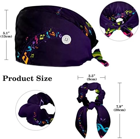 כובעים רפואיים של Muooum Caps מתכווננים עם כפתורים ושיער קשת מוסיקה מוזיקה מדהימה